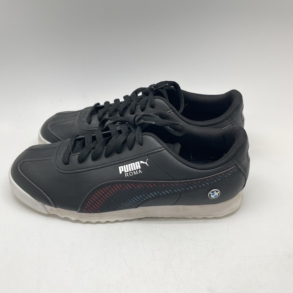 Puma x BMW MMS Roma Sneakers Mens 10.5 339929-01 Black Leather Casual Shoes - Picture 3 of 10